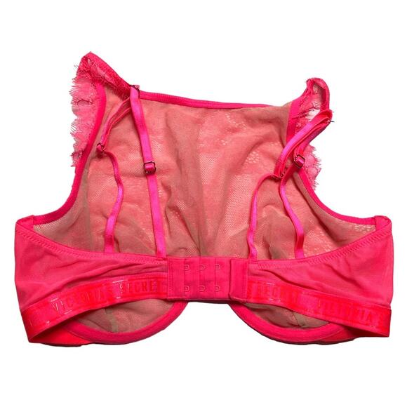 Victoria’s Secret High Neck Underwire Eyelash Lace Bralette Size 32DD - Picture 2 of 3